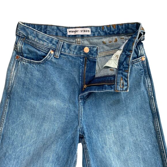 WRANGLER + STAUD the loose fit Jean 27x32 Light Wash Blue Wide Leg Mid Rise - Picture 6 of 12